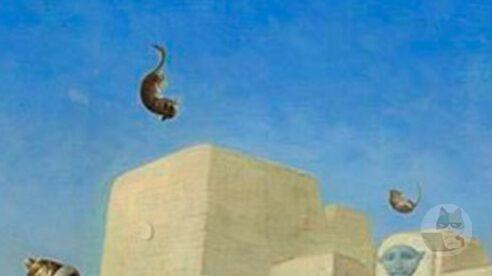 古代ペルシア「ほーん、エジプトでは猫は聖なる生き物なんか・・・せや！」